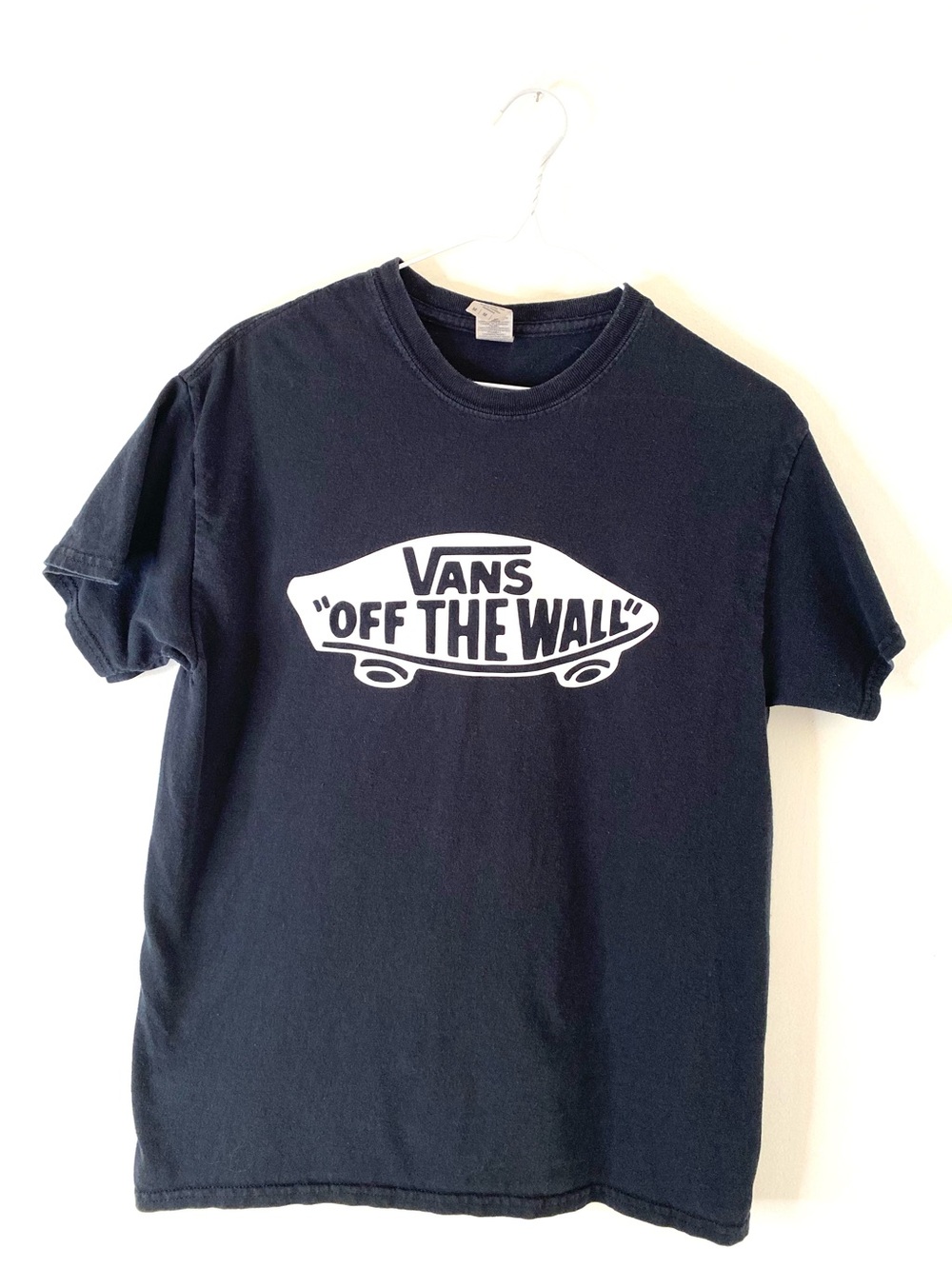 Vans Off The Wall Black Logo Graphic Skate T Shirt Gildan Heavy Cotton